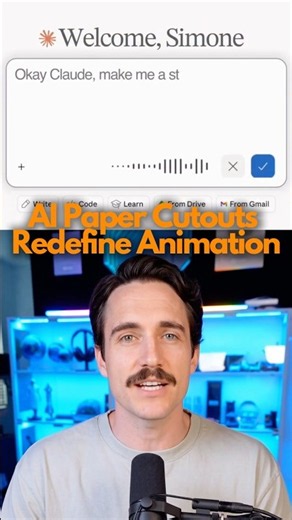 Claude AI animation creation with paper cutout style