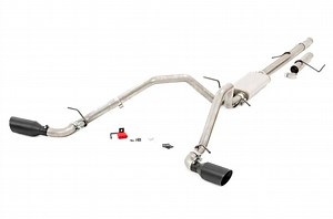 Rough Country Silverado 1500 Dual Exhaust System with Black Tips; Side Exit 96008 (09-13 5.3L Silverado 1500)