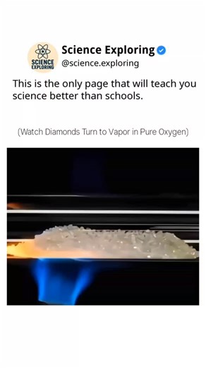 Science on Instagram: "Diamonds may be the hardest natural material, but they aren’t indestructible. When heated in pure oxygen, carbon atoms in the diamond react to form carbon dioxide gas — literally vaporizing the gem into thin air! 💨💎 . . . #ScienceExploring #Diamonds #ScienceFacts #ChemistryExperiment #AmazingScience #BurningDiamond #ScienceVideo #OxygenReaction #EducationalReel #CuriousMind #ScienceWorld #ScienceIsCool #FunWithScience #viral #explore #trending"