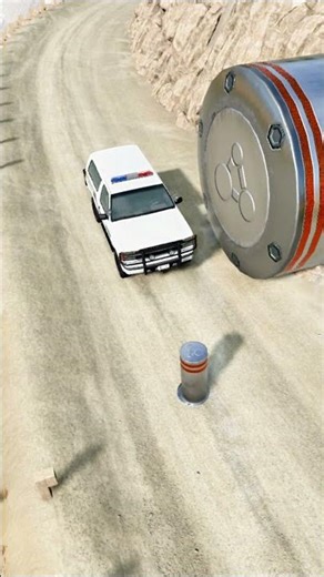 McQueen Mountain Tunnel Test With School Bus & Police! beamng drive shorts