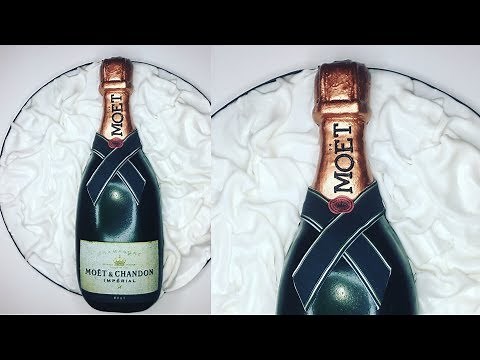 Cake decorating tutorials | 3D champagne bottle cake | Sugarella Sweets