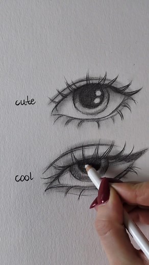 Cute vs Cool Eye Drawing Tutorial for Beginners