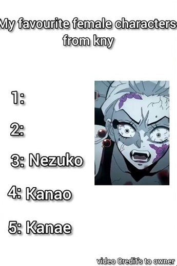 my top 5 favourite female characters from kny #demonslayer # top 5#favorite female characters #edit