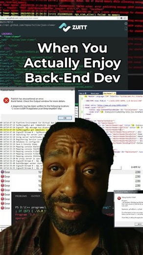 When You Actually Enjoy Back-End Development 😳 #coding #developer #shorts
