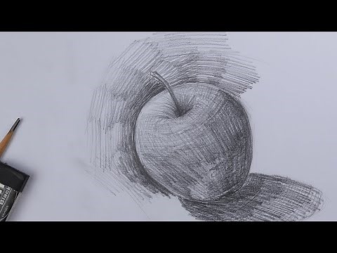 How to draw apple hatching fast way to draw / Drawing / #25