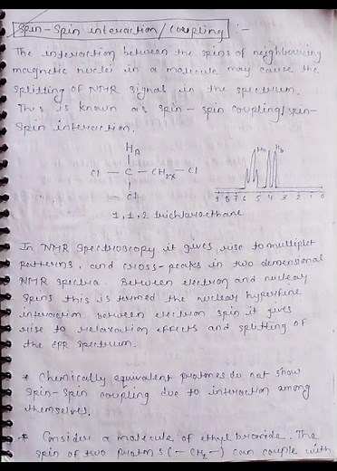 Spin-Spin Splitting (Coupling) || Spin-Spin Coupling in NMR Spectroscopy #MscChemistry #shorts