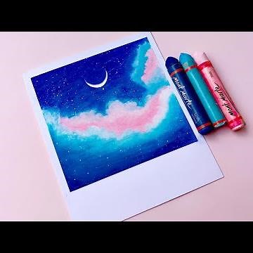 How To Paint Night Sky Clouds | oil pastel techniques for beginners