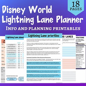 WDW Lightning Lanes Planner New Multi Pass Printables Updated July 2025 Editable PDF - Etsy