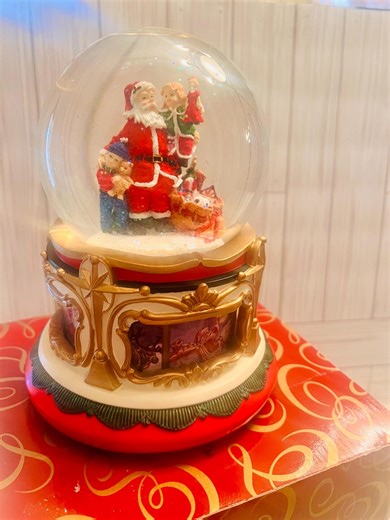 San Francisco Music Box Company Musical Snowglobe Santa Claus is Coming to Town Double Rotational Scenes Children Presents Holiday Christmas - Etsy
