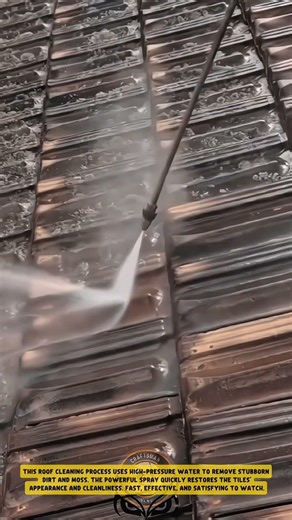 Roof Tile Pressure Washing using High-Pressure Spray Wand – Good Tools and Machinery in Daily Work