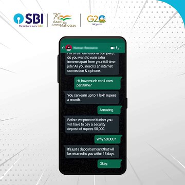 1.5M views · 4.5K reactions | Follow these safety tips and avoid falling into fake job offer scams. Do not make upfront payments to anyone! #SBI #StaySafe #StayVigilant #CyberSafety #SafetyTips #StaySafeWithSBI #AmritMahtosav | State Bank of India | Facebook