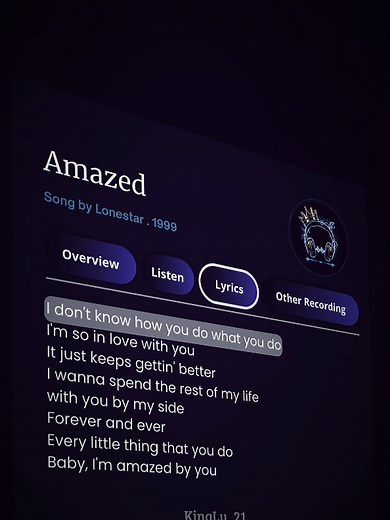 Amazed 🎶🎧 #lonestar #amazed #kinglyrics21 #songlyrics
