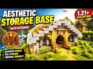 Minecraft 1.21+ Aesthetic Storage Base 🏠 | Easy Survival Storage House Tutorial