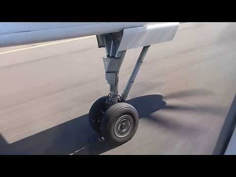 Q400 Landing Gear view: takeoff run & retraction