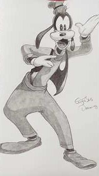 Goofy pencil art/Goofy cartoon drawing step by step