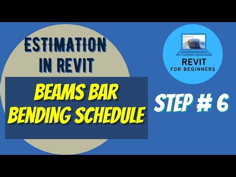 Bar bending schedule for beams | Estimation in Revit Step 6 of 7 | Revit for beginners