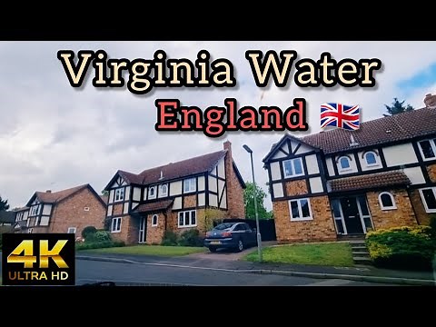 Virginia Water Posh town in Surrey England 🇬🇧 - 4K
