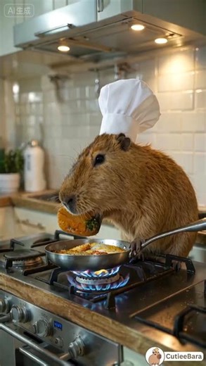 Capybara Chef: Cooking or Eating? 🤣🍳🐹