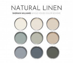 Natural Linen Sherwin Williams Paint Palette, Modern Neutral Warm Interior Paint Colors for Home, Color Scheme, Westhighland, Earthy - Etsy