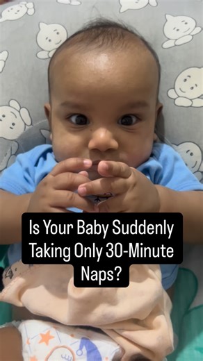 Baby Arya on Instagram: "“Baby suddenly taking only 30-minute naps? It’s not you - it’s the 4-month sleep regression. Here’s what’s really happening and how to help! 💡What is it? The 4-month regression is a major developmental shift in your baby’s sleep cycle. Around this age, their sleep becomes more like an adult’s -cycling through light and deep sleep. But they haven’t learned how to connect those sleep cycles yet... which often leads to: ➡️ Short naps ➡️ Frequent night waking ➡️ Fussiness ➡