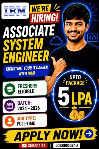 IBM Hiring Associate System Engineer 2024, 2025, 2026 Batch | Freshers Eligible | Apply Now