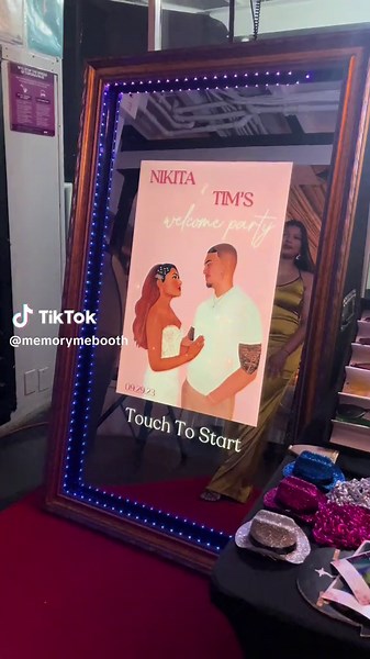 This is your sign to book this mirror photo booth for your next event. #photobooth #photoboothrental #nyc #partyideas #wedding #longisland #viral #fyp #memorymebooth