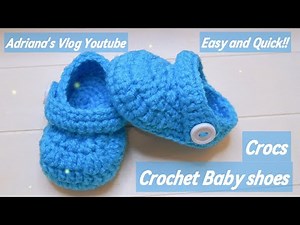 Baby shoes CROCS a crochet EASY AND QUICK SHOES. Beginner friendly/ Zapatitos Crocs a crochet FACIL