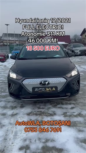🚗 Hyundai Ioniq • 12/2021 • Full Electric • 134 CP — Confort Premium & Zero Emisii! 0 TAXE! ⭐ LED • Autonomie 311 km • Scaune piele încălzite/ventilate • Bord digital • Keyless 📌 Dotări importante: • Motor electric, 134 CP — rulare silențioasă și costuri minime • Autonomie: până la 311 km • Cutie automată • Faruri LED • Proiectoare ceață • Oglinzi rabatabile electric și încălzite • Asistență unghi mort • Keyless Entry / Go • Geamuri electrice față spate • Scaune din piele, încălzite, ventilate