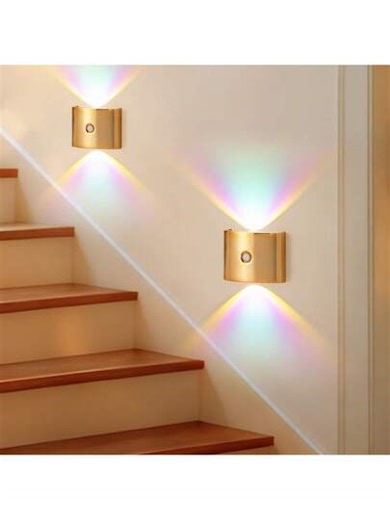 LED Smart Motion Sensor Neon Wall Light, Indoor PIR Motion Sensor Wall Lamp, Wireless LED Wall Light, Battery Powered Night Light, Adhesive Design, Rotatable, Portable, Easy Installation, Adjustable Color Temperature And Brightness, Suitable For Corridor, Bathroom, Bedroom, Kitchen, Cabinet, Stairs, Entrance, Bedside And Other Locations | SHEIN