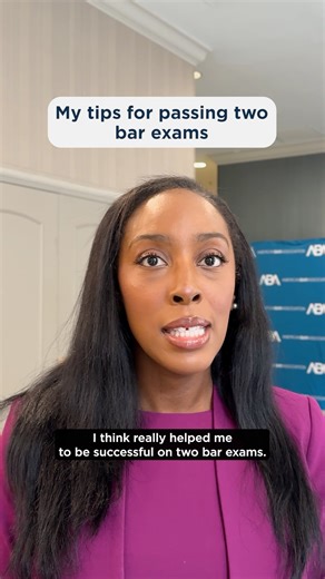 If you're preparing to take the bar exam, here's how you can set yourself up for success. Brandi Pikes, judicial law clerk for the United States Court of Appeals for the Seventh Circuit, shares four bar exam tips that helped her pass the Ohio and Texas bar exams. For bar exam study tips and resources, visit: https://www.americanbar.org/groups/law_students/resources/student-lawyer/bar-admissions-and-exam/?utm_medium=social&utm_source=facebook&utm_campaign=dcbarexam | American Bar Association