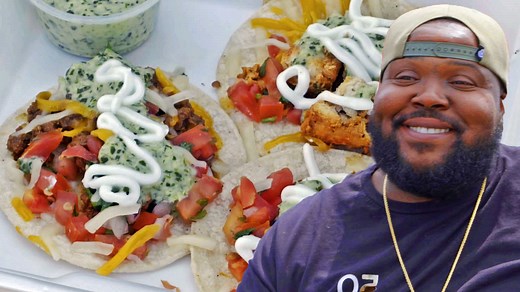 Keith Garrett of All Flavor No Grease sells his take on Mexican street food out of his food truck in South Central Los Angeles. | Munchies