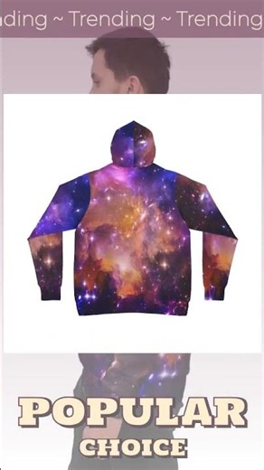 Recycled Polyester Athletic Hoodie: Galaxy Print