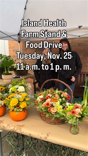 Stop by our Fall Pop-up Farm Stand today from 11 a.m. to 1 p.m. Vendors have beautiful produce, flowers and baked goods for your holiday celebration. Bring a donation for our December Food Drive. Our goal is to donate 1,000 lbs. of food to local food banks. | Island Health - Skagit County | Facebook