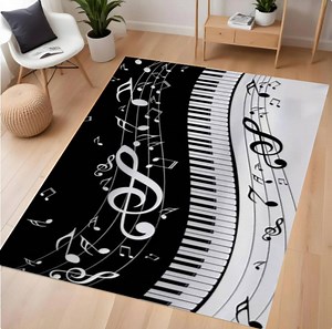 Tapis sur le thème de la musique, tapis pour clavier de piano avec notes de musique, tapis de décoration d'intérieur moderne, tapis de sol lavable, support antidérapant, cadeau pour mélomane - Etsy France
