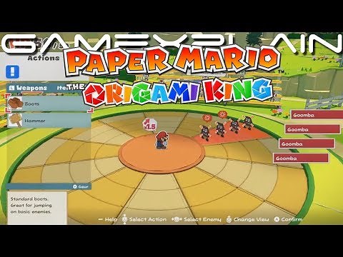 Paper Mario: The Origami King - ENGLISH Combat Gameplay (No Consumable Attacks?)