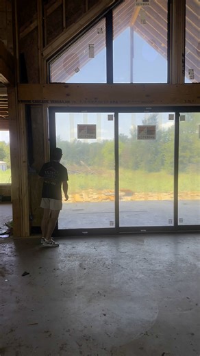 Installation of the Andersen multiglide is done! That 2x8 wall and quadruple lvl header is what makes this huge door come together seamless and without future issues! 16’x8’ makes for a awesome opening to allow the outside in! | Walden Homes, LLC