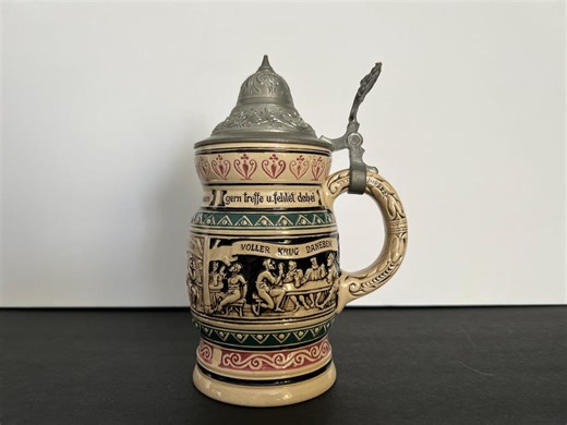 Antique German Beer Stein Bowling Theme Dumler & Breiden #189 - Etsy