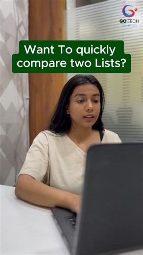 Two lists, one click, zero confusion 📋✨ compare data in seconds with excel #excel #datatips | Go Tech Solution