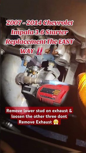 2007 - 2014 chevy impala 3.6 starter replacement #automobile #tipsandtricks #mechaniclife