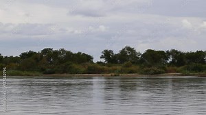 View over the Rufiji River from Safari lodge in Tanzania