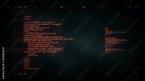 4K Computer Code Scrolling Black - Computer code scrolling in abstract cyberspace. This clip is available in multiple color options and loops seamlessly. Stock Video