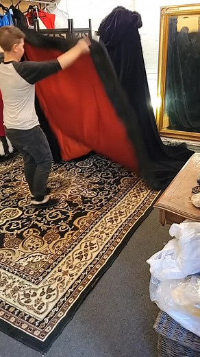 Custom Black Velvet Cape for Faster Video Uploads