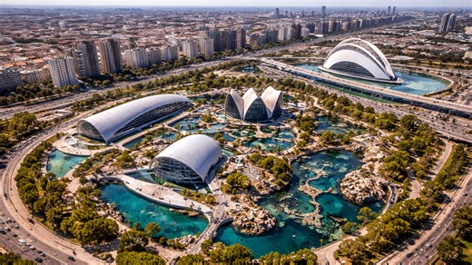 Aerial view of Oceanografic Valencia