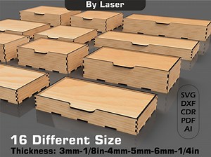 Laser Cut Box With Flip Lid: 16 Sizes, Glowforge Files (SVG, DXF) - Etsy UK
