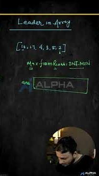 [DAY-19/365] DSA problem solving series | leaders in Array | #dsa #interview #alphaintern