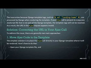 How to Use Django URL in Your Ajax Submissions Without Errors