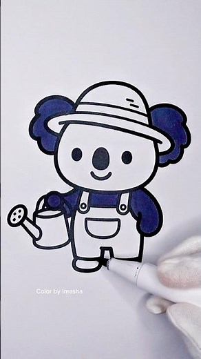 Cute Koala Gardener Coloring Page 🌱🐨✨ #KawaiiArt #ColoringFun #CuteDrawing #EasyColoring