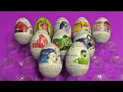 10 Surprise Chocolate ZAINI EGGS! Featuring Disney/Pixar Characters!