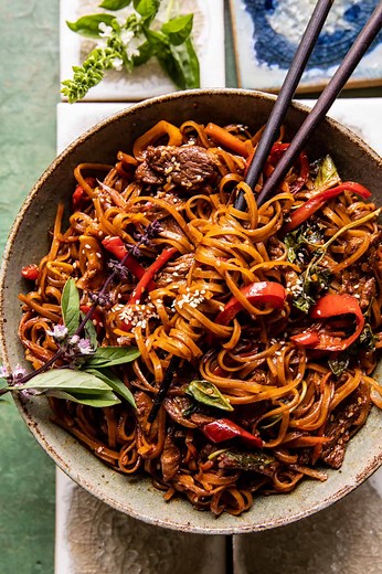 20 Minute Korean Beef Sesame Noodles.