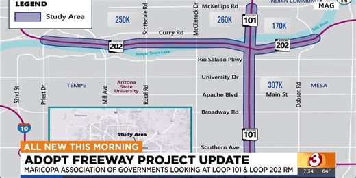 Traffic study seeks input on Phoenix-area's loops 101, 202